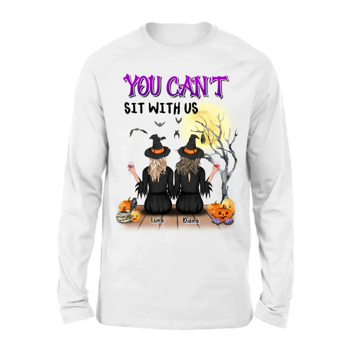 Custom Personalized Halloween Shirt/ Hoodie - Halloween Gift For Friends/ Besties - Up to 5 Girls - You Can't Sit With Us