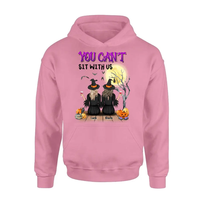 Custom Personalized Halloween Shirt/ Hoodie - Halloween Gift For Friends/ Besties - Up to 5 Girls - You Can't Sit With Us