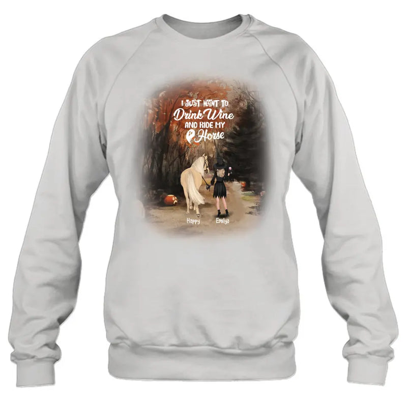 Personalized Horse Witch T-Shirt/Pullover Hoodie - Girl With Horse - EQRIYV