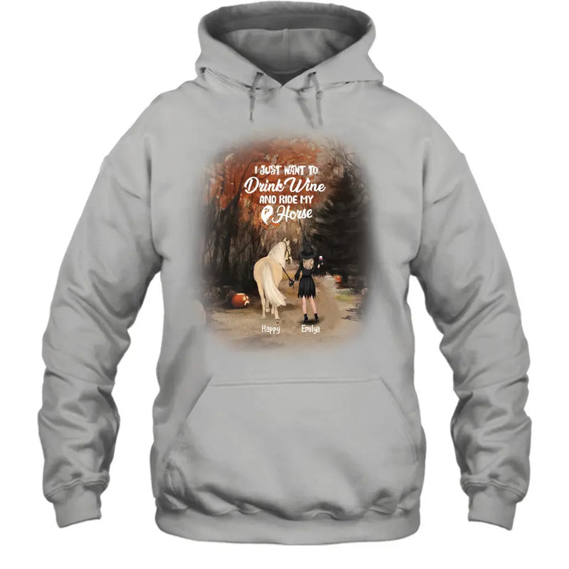 Personalized Horse Witch T-Shirt/Pullover Hoodie - Girl With Horse - EQRIYV