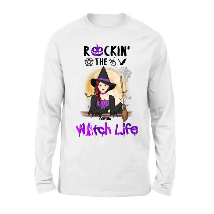 Custom Personalized Witch Shirt - Halloween Gift Idea - Rockin' The Witch Life