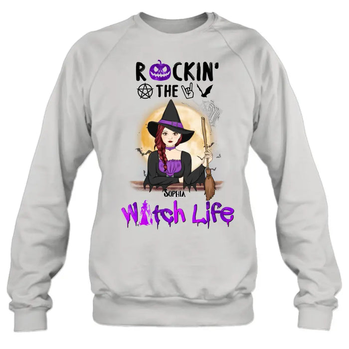 Custom Personalized Witch Shirt - Halloween Gift Idea - Rockin' The Witch Life