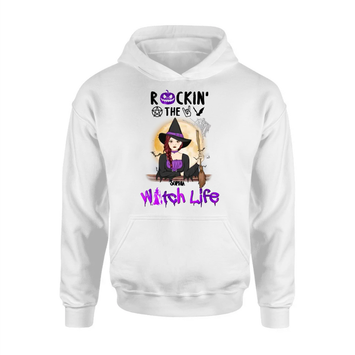 Custom Personalized Witch Shirt - Halloween Gift Idea - Rockin' The Witch Life