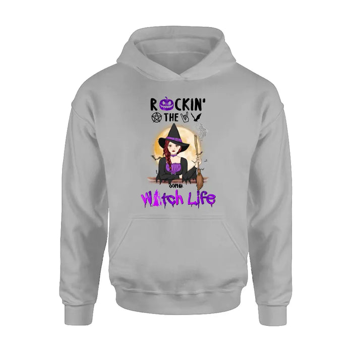 Custom Personalized Witch Shirt - Halloween Gift Idea - Rockin' The Witch Life