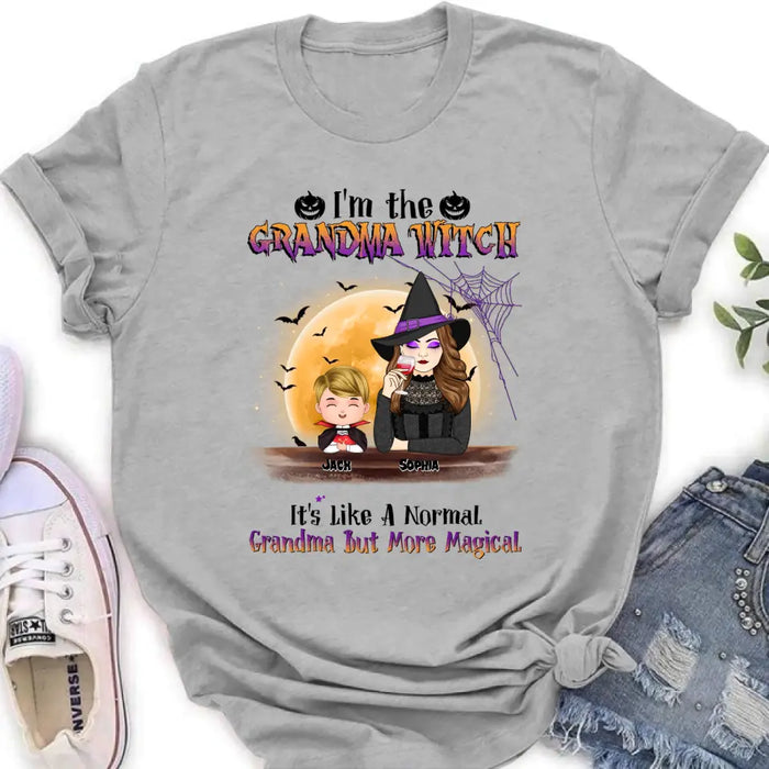 Custom Personalized Grandma Witch Shirt - Gift Idea For Halloween - Up to 5 Kids - I'm Grandma Witch