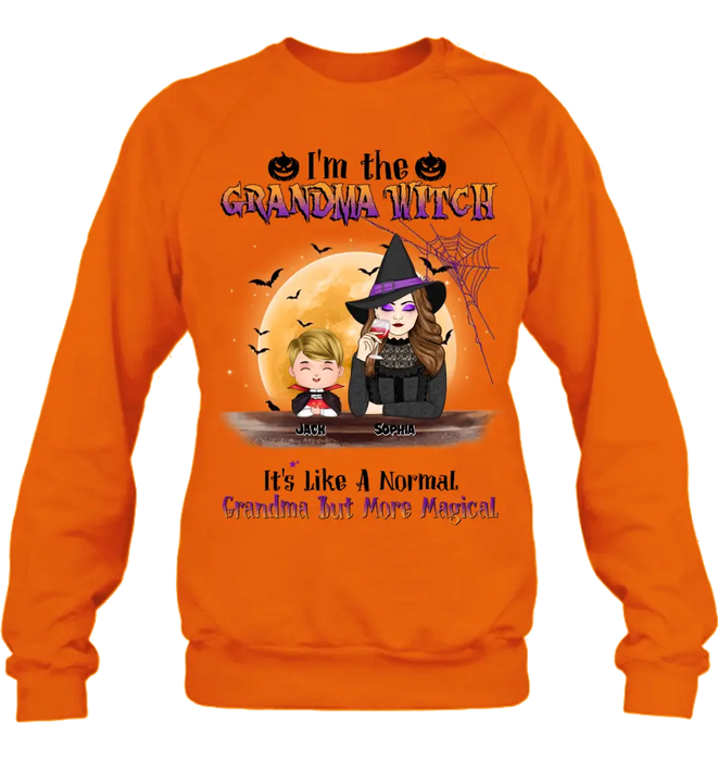 Custom Personalized Grandma Witch Shirt - Gift Idea For Halloween - Up to 5 Kids - I'm Grandma Witch