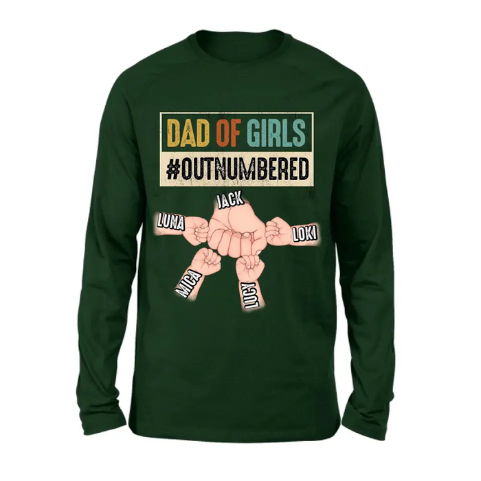 Custom Personalized Dad Shirt/Hoodie - Gift Idea For Father's Day/Dad - Upto 4 Kids - Dad Of Girls