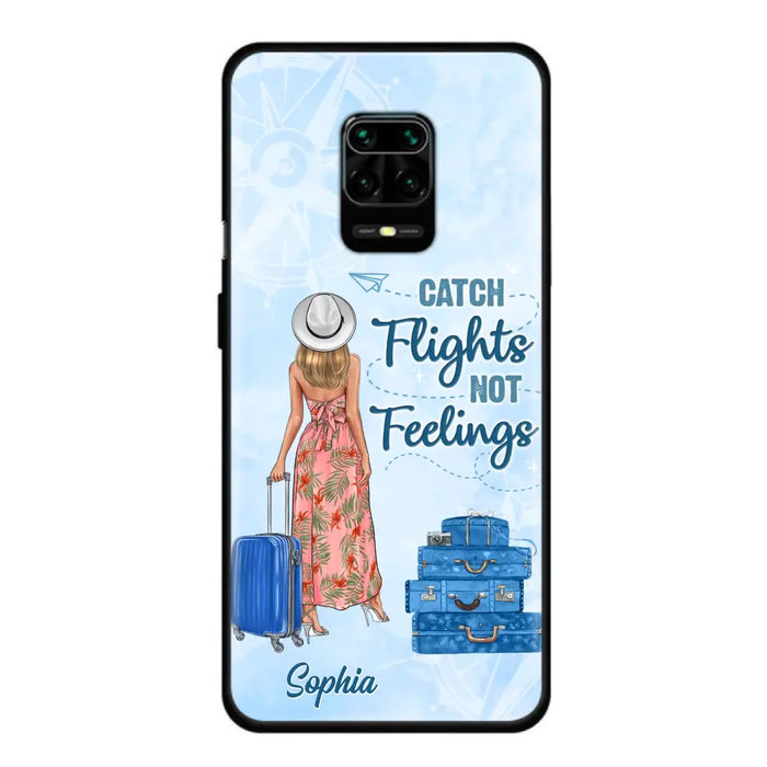 Custom Personalized Traveling Girl Phone Case - Gift Idea For Traveling Lovers - Catch Flights Not Feelings - Cases For Oppo/Xiaomi/Huawei