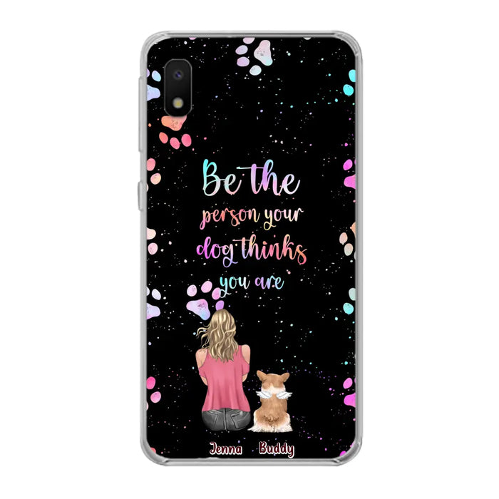 Custom Personalized Dog Mom Phone Case - Upto 5 Dogs - Gift Idea For Dog Lovers - Be The Person Your Dog Thinks You Are - Case for iPhone/Samsung