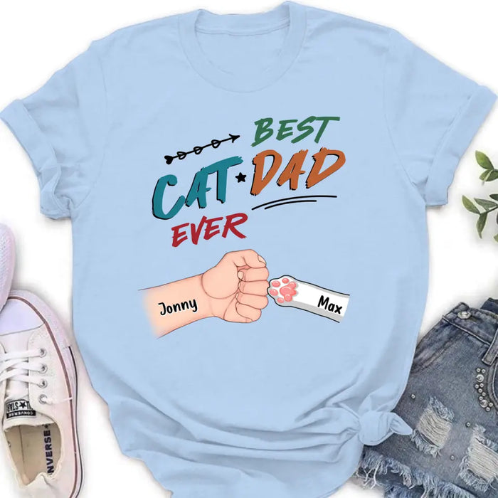 Custom Personalized Cat Dad T-Shirt - Upto 6 Cats - Father's Day Gift Idea for Cat Owners - Best Cat Dad Ever