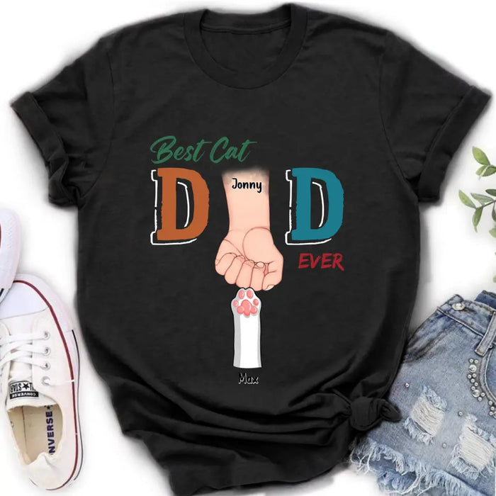 Custom Personalized Cat Dad T-Shirt - Upto 6 Cats - Father's Day Gift Idea for Cat Owners - Best Cat Dad Ever