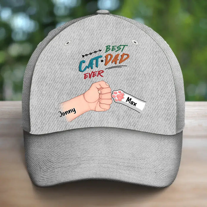 Custom Personalized Cat Dad Baseball Cap - Upto 6 Cats - Father's Day Gift Idea for Cat Owners - Best Cat Dad Ever