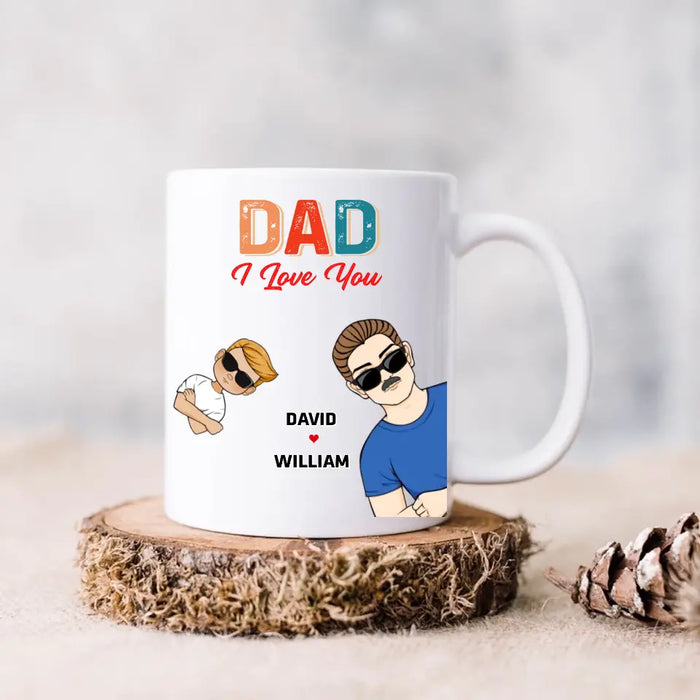 Custom Personalized Dad Coffee Mug - Upto 2 Children & 2 Pets - Father's Day Gift Idea - Dad We Love You