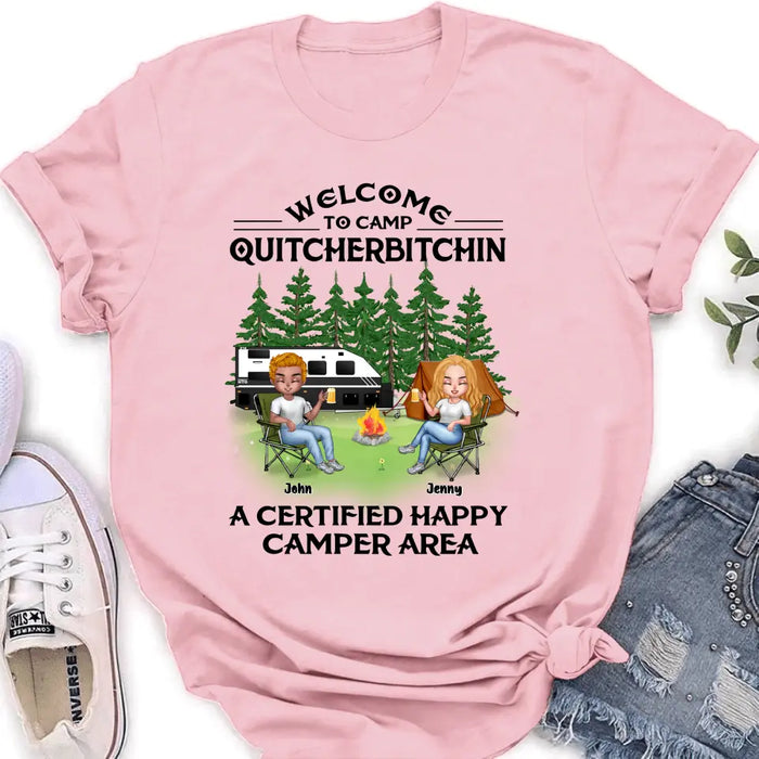 Custom Personalized Camping Shirt/Hoodie - Upto 7 People - Gift Idea for Camping Lovers - Welcome To Camp Quitcherbitchin