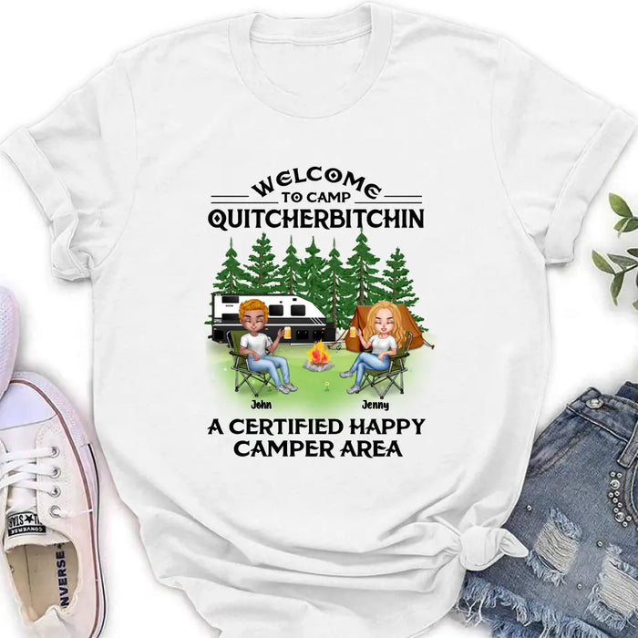 Custom Personalized Camping Shirt/Hoodie - Upto 7 People - Gift Idea for Camping Lovers - Welcome To Camp Quitcherbitchin