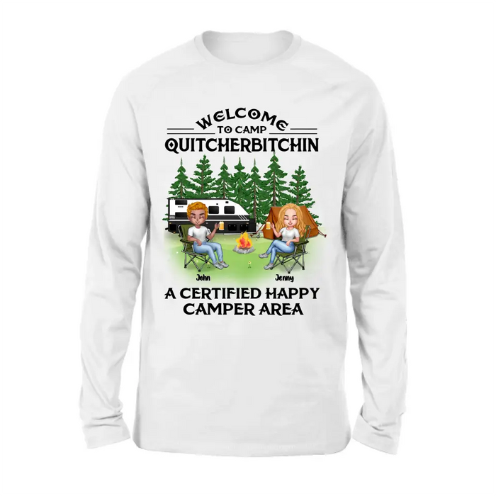 Custom Personalized Camping Shirt/Hoodie - Upto 7 People - Gift Idea for Camping Lovers - Welcome To Camp Quitcherbitchin