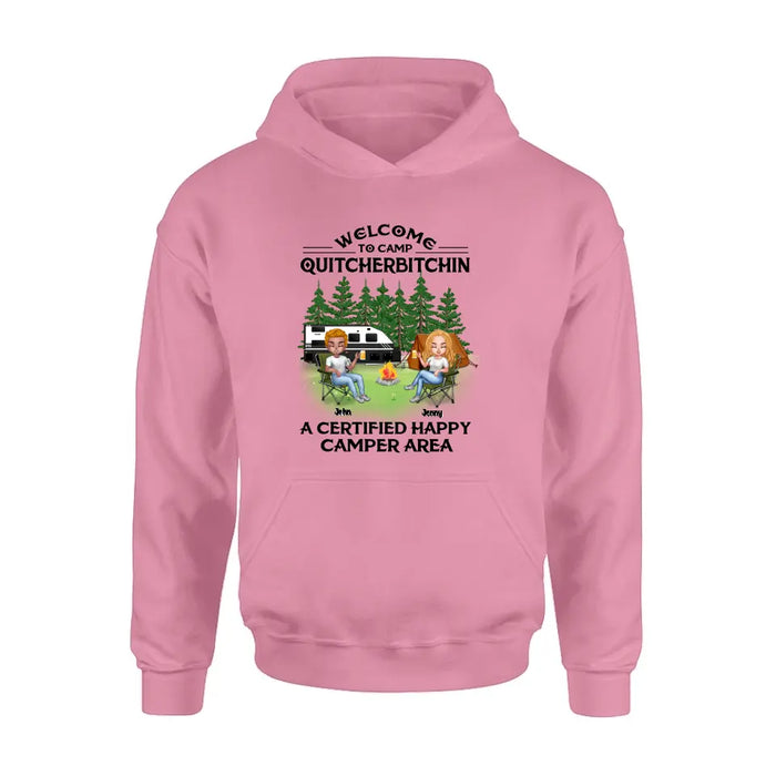 Custom Personalized Camping Shirt/Hoodie - Upto 7 People - Gift Idea for Camping Lovers - Welcome To Camp Quitcherbitchin