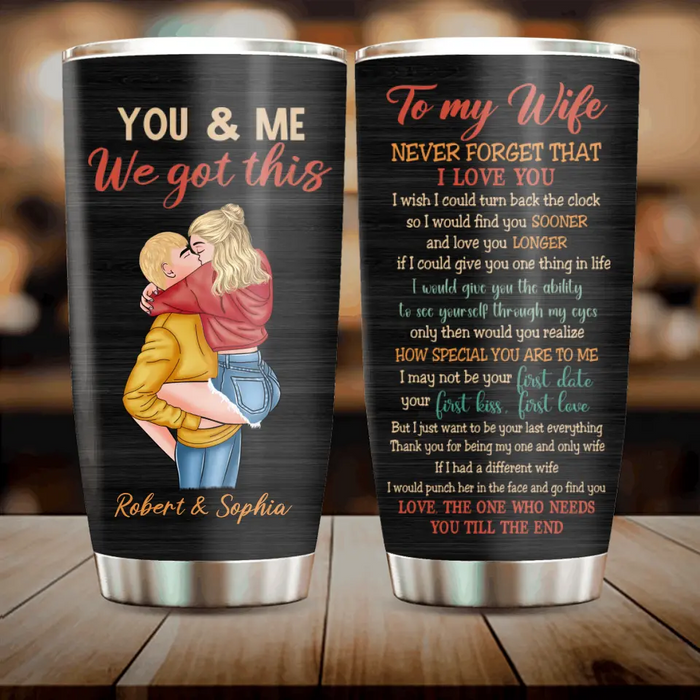 Custom Personalized Couple Tumbler - Gift Idea For Couple/Wife - To My Wife Never Forget That I Love You