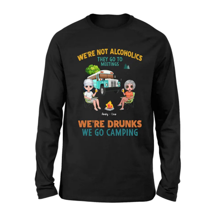 Custom Personalized Camping Shirt/Hoodie - Upto 6 People - Gifts Idea for Friends/Camping Lovers - We're Not Alcoholics