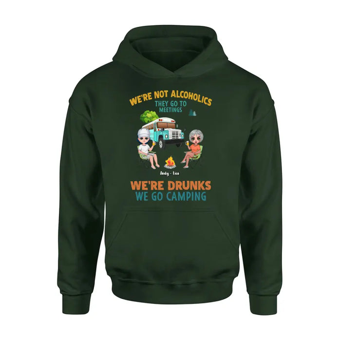 Custom Personalized Camping Shirt/Hoodie - Upto 6 People - Gifts Idea for Friends/Camping Lovers - We're Not Alcoholics