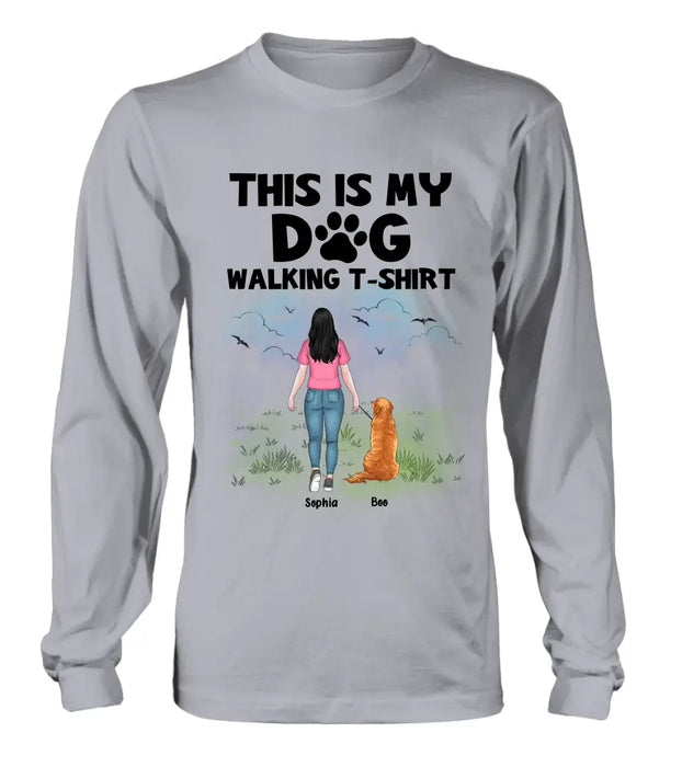 Custom Personalized Dog Shirt/Hoodie - Upto 4 Dogs - Gift Idea For Dog Lovers - This Is My Dog Walking T-Shirt