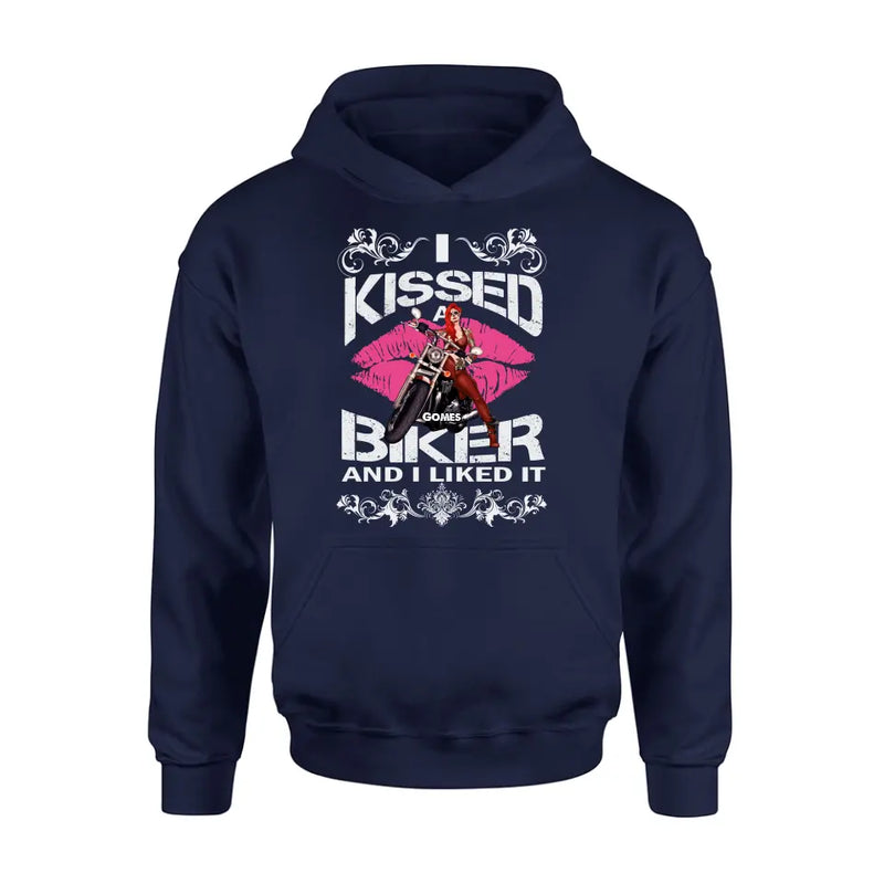 Personalized Biker Shirt/Hoodie - Gift Idea For Biker/Motorcycle Lovers - I Kissed A Biker And I Liked It