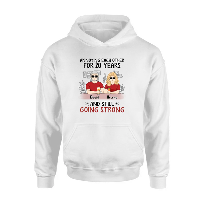 Custom Personalized Couple Shirt/Hoodie - Best Gift Idea For Couple/Husband/Father's Day - Annoying Each Other For 20 Years And Still Going Strong