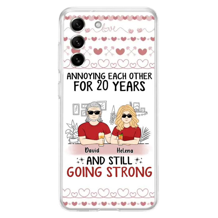 Custom Personalized Couple Phone Case - Best Gift Idea For Couple/Husband/Father's Day - Annoying Each Other For 20 Years And Still Going Strong - Case For iPhone/Samsung