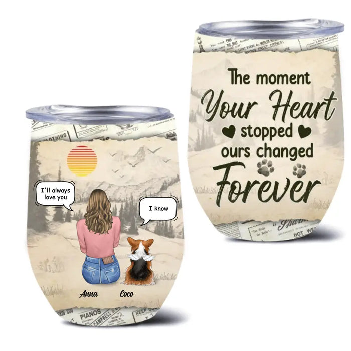 Custom Personalized Memorial Dog Wine Tumbler - Memorial Gift For Dog Lover