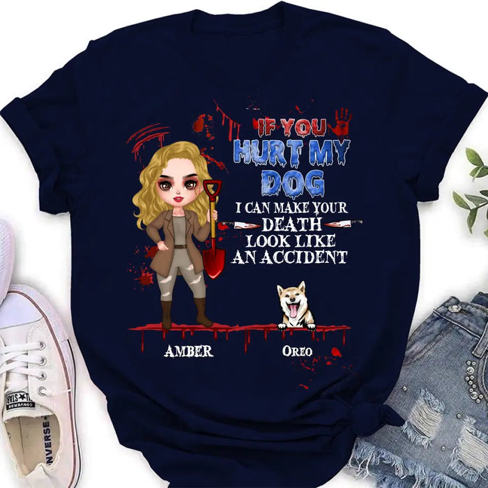 Custom Personalized Halloween Shirt/Hoodie - Upto 5 Pets - Halloween Gift Idea for Dog/Cat Lovers - If You Hurt My Dog/Cat I Can Make Your Death Look Like An Accident