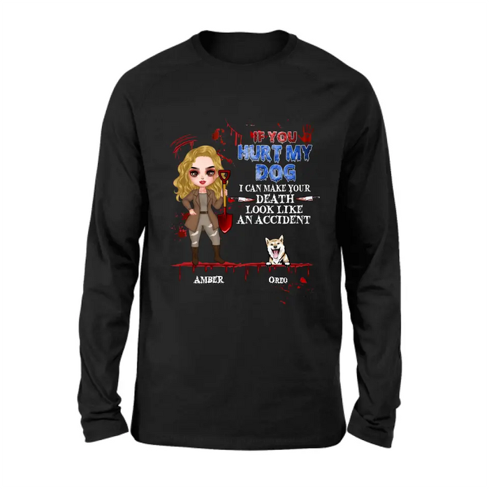 Custom Personalized Halloween Shirt/Hoodie - Upto 5 Pets - Halloween Gift Idea for Dog/Cat Lovers - If You Hurt My Dog/Cat I Can Make Your Death Look Like An Accident