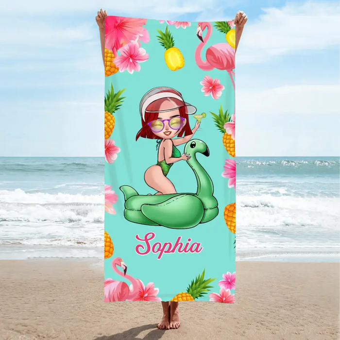 Custom Personalized Girl Beach Towel - Gift Idea For Beach Lovers/Beach Girl