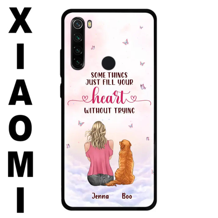 Custom Personalized Dog Mom Phone Case - Upto 5 Dogs - Gift Idea For Dog Lovers - Some Things Just Fill Your Heart Without Trying - Case for iPhone/Samsung - Case for Xiaomi/Huawei/Oppo