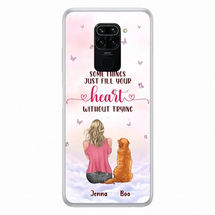 Custom Personalized Dog Mom Phone Case - Upto 5 Dogs - Gift Idea For Dog Lovers - Some Things Just Fill Your Heart Without Trying - Case for iPhone/Samsung - Case for Xiaomi/Huawei/Oppo