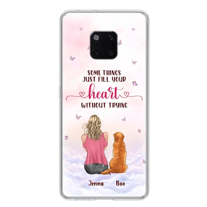 Custom Personalized Dog Mom Phone Case - Upto 5 Dogs - Gift Idea For Dog Lovers - Some Things Just Fill Your Heart Without Trying - Case for iPhone/Samsung - Case for Xiaomi/Huawei/Oppo