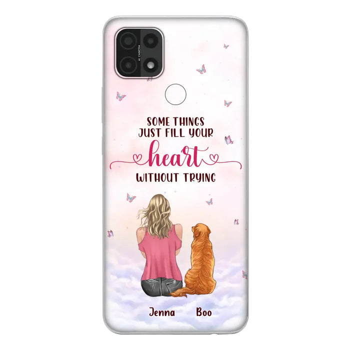 Custom Personalized Dog Mom Phone Case - Upto 5 Dogs - Gift Idea For Dog Lovers - Some Things Just Fill Your Heart Without Trying - Case for iPhone/Samsung - Case for Xiaomi/Huawei/Oppo