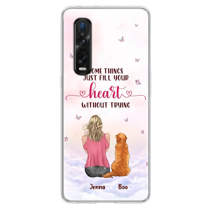 Custom Personalized Dog Mom Phone Case - Upto 5 Dogs - Gift Idea For Dog Lovers - Some Things Just Fill Your Heart Without Trying - Case for iPhone/Samsung - Case for Xiaomi/Huawei/Oppo