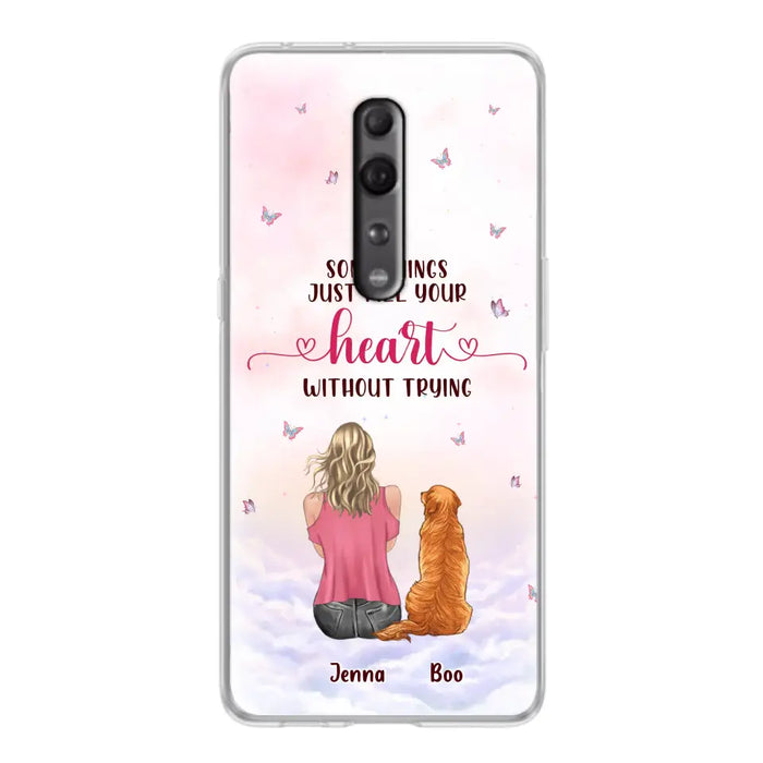 Custom Personalized Dog Mom Phone Case - Upto 5 Dogs - Gift Idea For Dog Lovers - Some Things Just Fill Your Heart Without Trying - Case for iPhone/Samsung - Case for Xiaomi/Huawei/Oppo