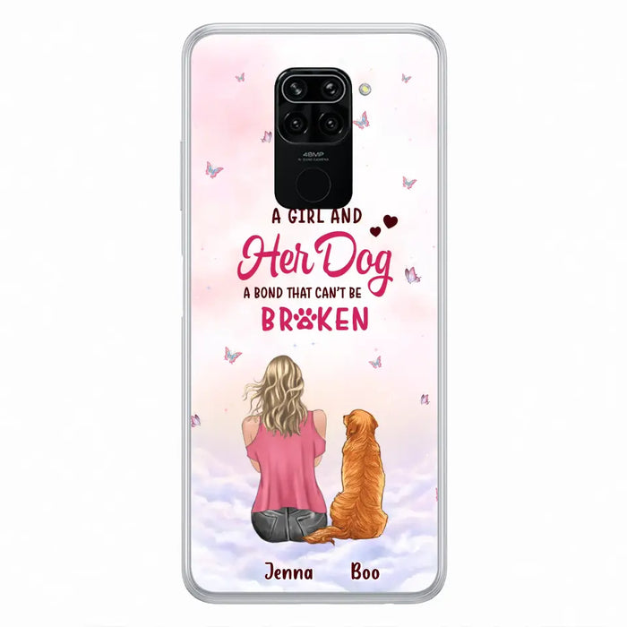 Custom Personalized Dog Mom Phone Case - Upto 5 Dogs - Gift Idea For Dog Lovers - A Girl And Her Dog A Bond That Can't Be Broken - Case for Xiaomi/Huawei/Oppo