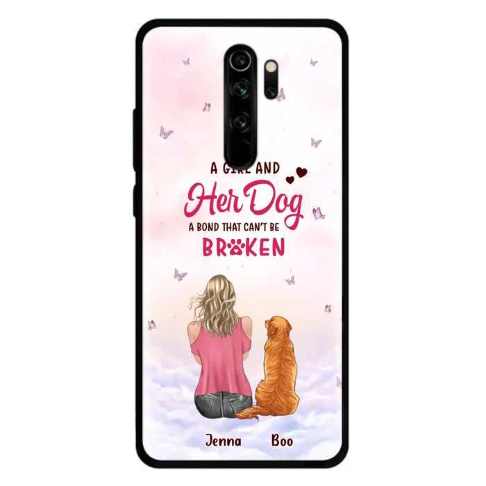 Custom Personalized Dog Mom Phone Case - Upto 5 Dogs - Gift Idea For Dog Lovers - A Girl And Her Dog A Bond That Can't Be Broken - Case for Xiaomi/Huawei/Oppo