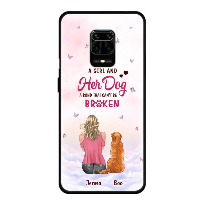 Custom Personalized Dog Mom Phone Case - Upto 5 Dogs - Gift Idea For Dog Lovers - A Girl And Her Dog A Bond That Can't Be Broken - Case for Xiaomi/Huawei/Oppo