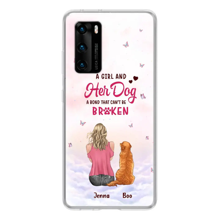 Custom Personalized Dog Mom Phone Case - Upto 5 Dogs - Gift Idea For Dog Lovers - A Girl And Her Dog A Bond That Can't Be Broken - Case for Xiaomi/Huawei/Oppo