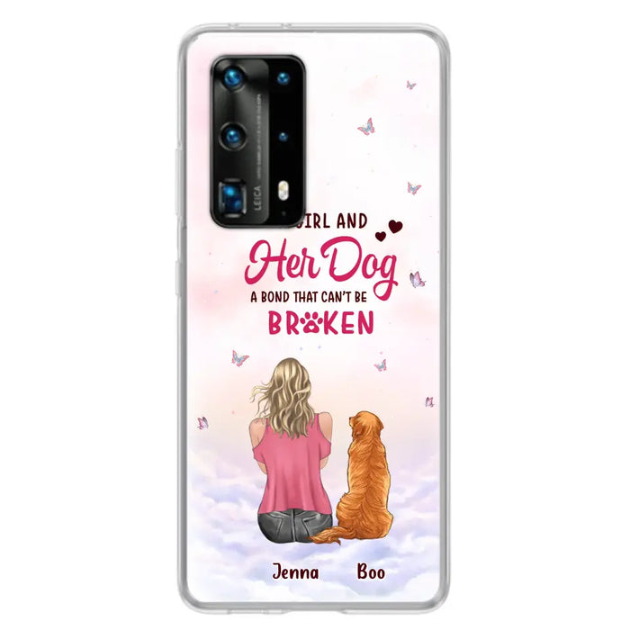 Custom Personalized Dog Mom Phone Case - Upto 5 Dogs - Gift Idea For Dog Lovers - A Girl And Her Dog A Bond That Can't Be Broken - Case for Xiaomi/Huawei/Oppo