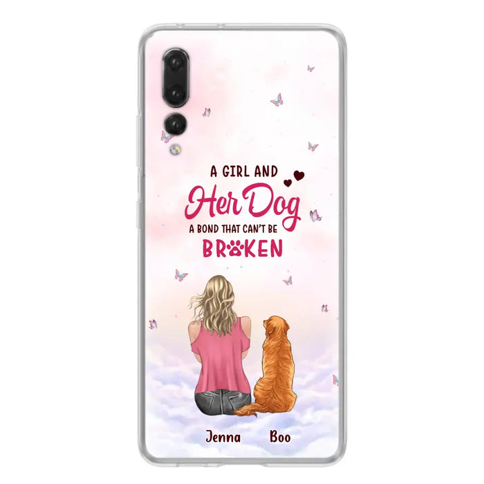 Custom Personalized Dog Mom Phone Case - Upto 5 Dogs - Gift Idea For Dog Lovers - A Girl And Her Dog A Bond That Can't Be Broken - Case for Xiaomi/Huawei/Oppo