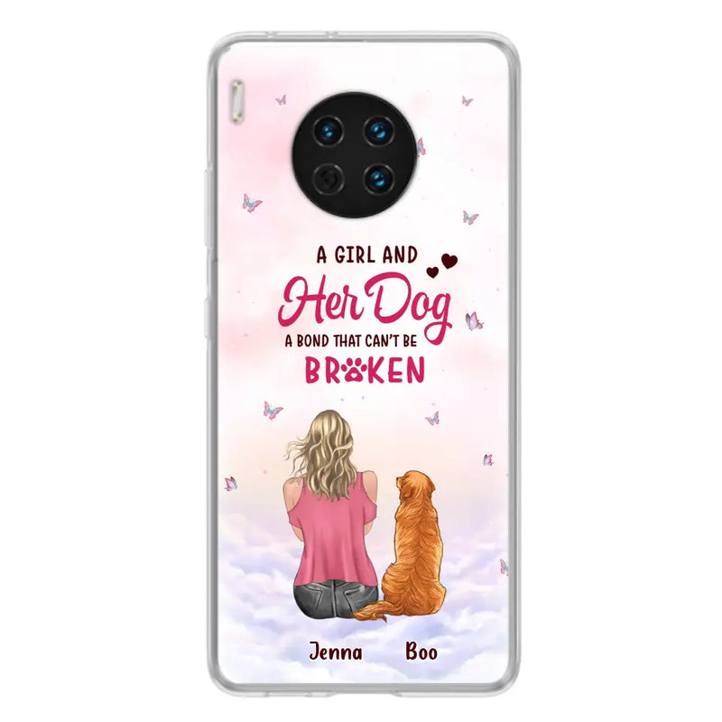 Custom Personalized Dog Mom Phone Case - Upto 5 Dogs - Gift Idea For Dog Lovers - A Girl And Her Dog A Bond That Can't Be Broken - Case for Xiaomi/Huawei/Oppo