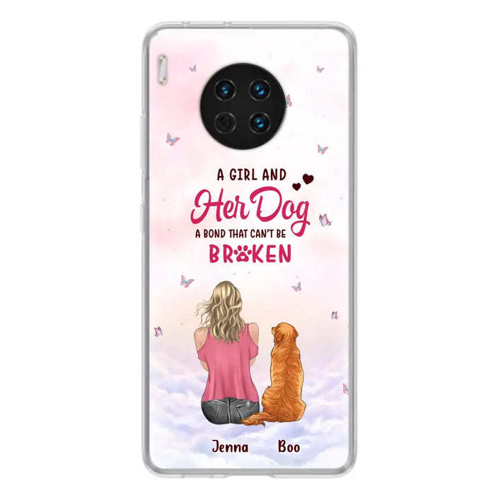 Custom Personalized Dog Mom Phone Case - Upto 5 Dogs - Gift Idea For Dog Lovers - A Girl And Her Dog A Bond That Can't Be Broken - Case for Xiaomi/Huawei/Oppo