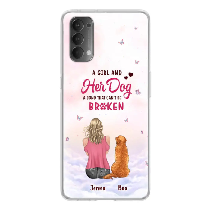 Custom Personalized Dog Mom Phone Case - Upto 5 Dogs - Gift Idea For Dog Lovers - A Girl And Her Dog A Bond That Can't Be Broken - Case for Xiaomi/Huawei/Oppo