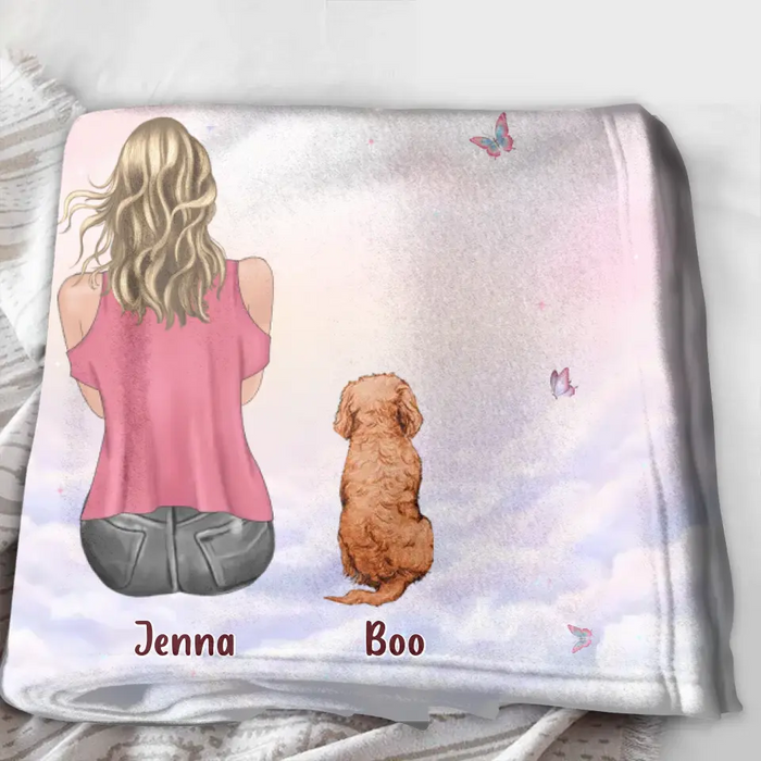 Custom Personalized Dog Mom Pillow Cover/Quilt/Single Layer Fleece Blanket - Upto 5 Dogs - Gift Idea For Dog Lovers - Some Things Just Fill Your Heart Without Trying