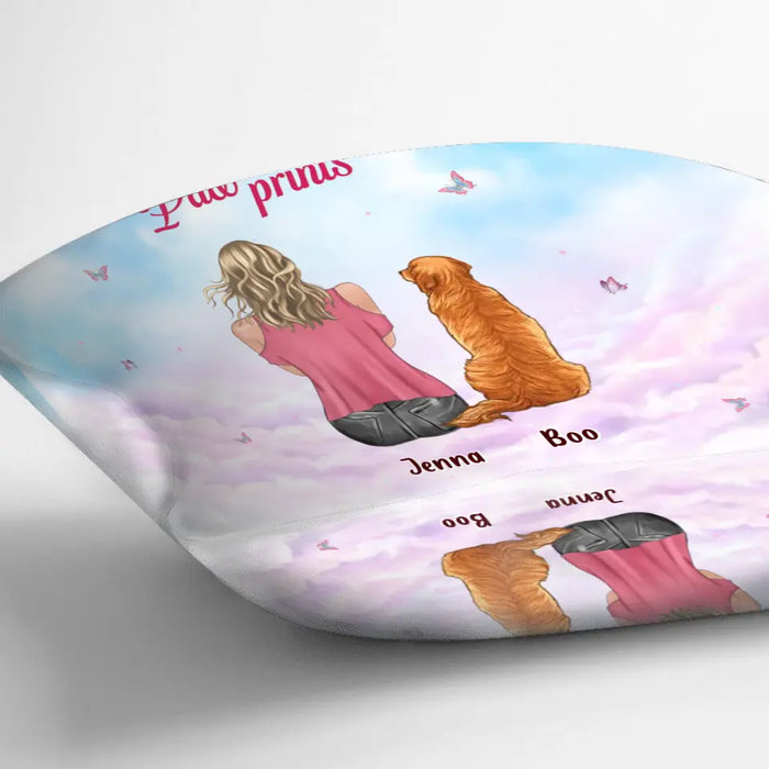 Custom Personalized Dog Mom Pillow Cover/Quilt/Single Layer Fleece Blanket - Upto 5 Dogs - Gift Idea For Dog Lovers - The Road To My Heart Is Paved With Paw Prints