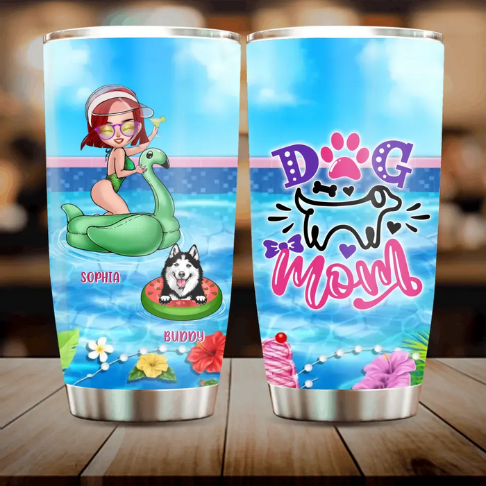 Custom Personalized Dog Mom Tumbler - Upto 4 Dogs - Gift Idea for Dog Lovers - Dog Mom